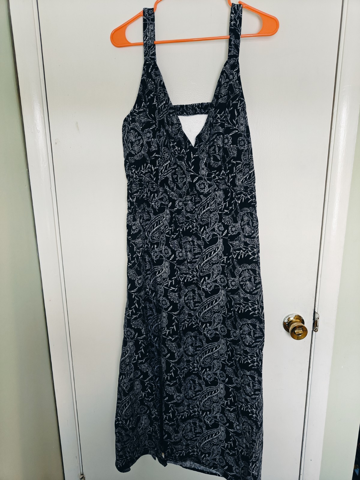 Women’s Pullover Navy Paisley Cutout Back Maxi Sundress Universal Thread XXL NWT