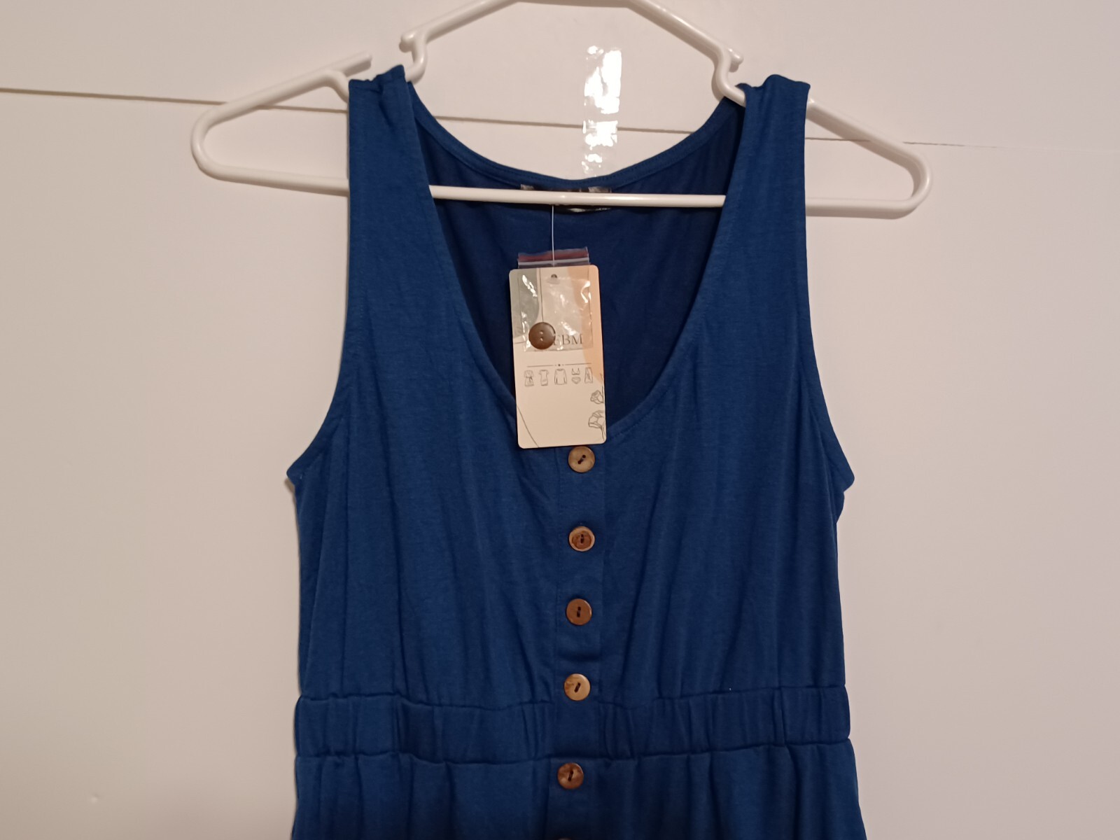 BTFBM Women Summer Sleeveless Tank Mini Dress, Blue, S