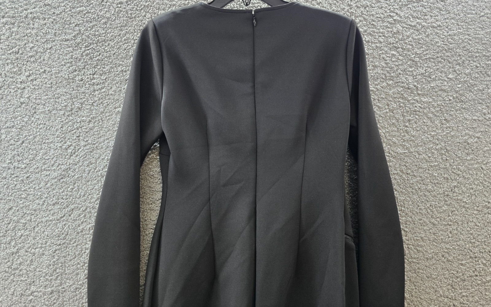 Calvin Klein Exposed-Zipper Scuba Sheath Dress Women’s 10 Black Zip Closure