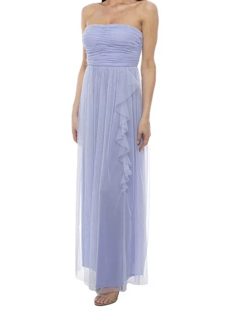 Jump Apparel Juniors Strapless Tulle Ruffle Gown Lilac Dress NWT! 15 / 16