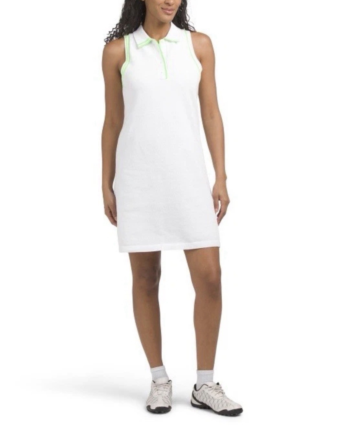 NWT G/Fore Fully Fashioned Cotton Pique Sleeveless Polo Dress White Size S