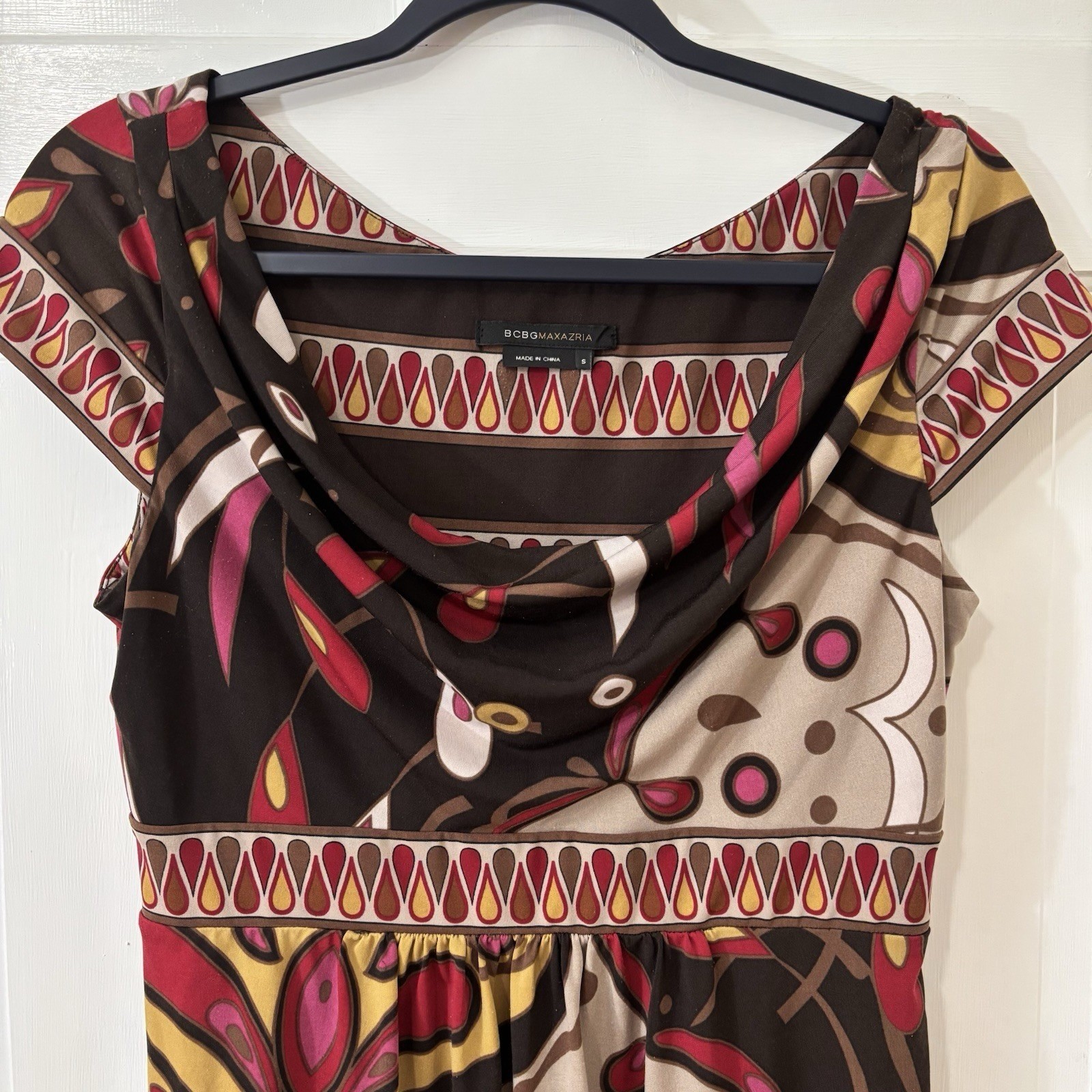 Y2K Babydoll BCBG Maxazria Retro High Waist Fall Knit Dress Career Colorful