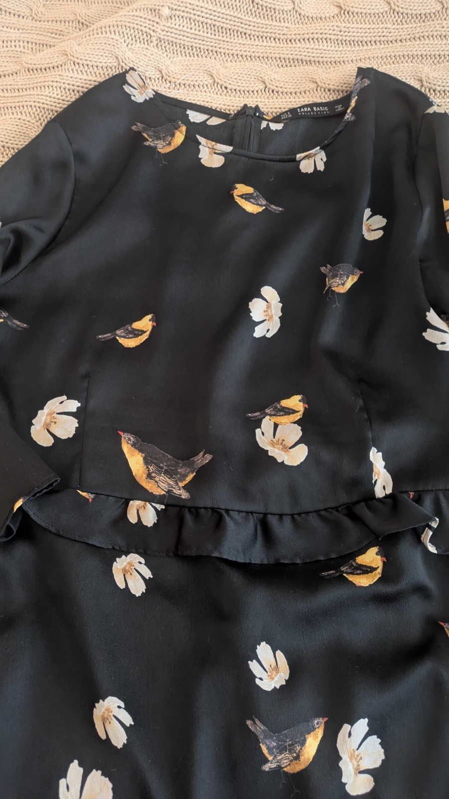Zara dress with bird & floral print