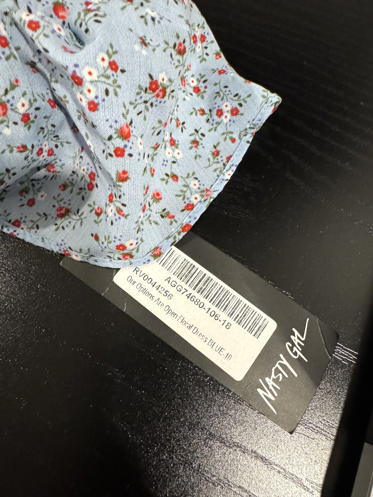 Nasty Gal Women’s Size 6 US | 10 UK Blue Floral Off Shoulder Ruffle Mini Dress