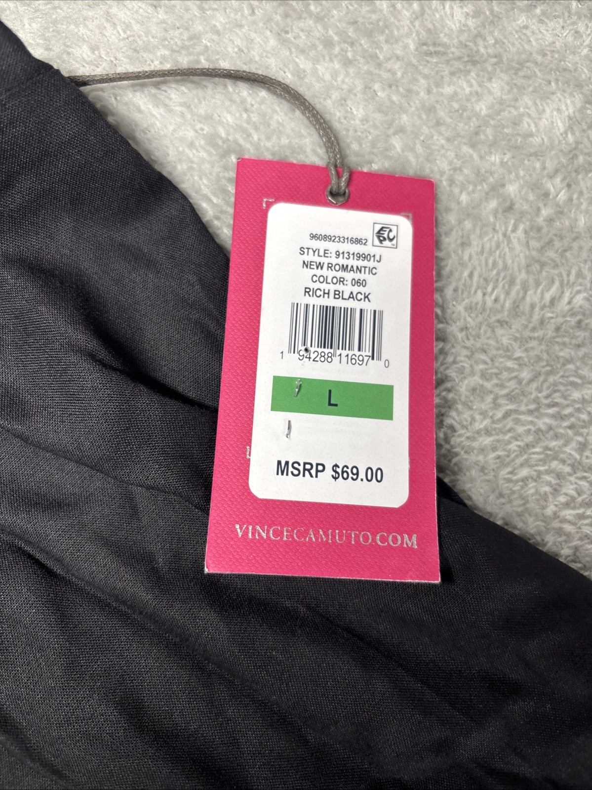 VINCE CAMUTO Women’s Tie Strap Black Wide Leg Pants Bodysuit Size Large New