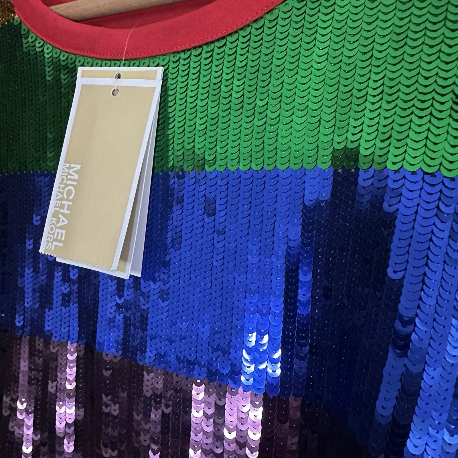 MICHAEL Michael Kors Rainbow Sequin T Shirt Dress Size S BNWT Pride Party