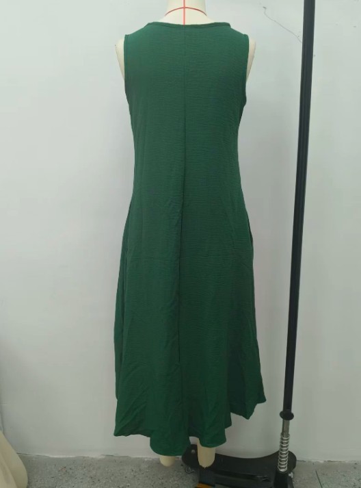 Women Sleeveless High Low Hem Loose Vacation Swing Sundress