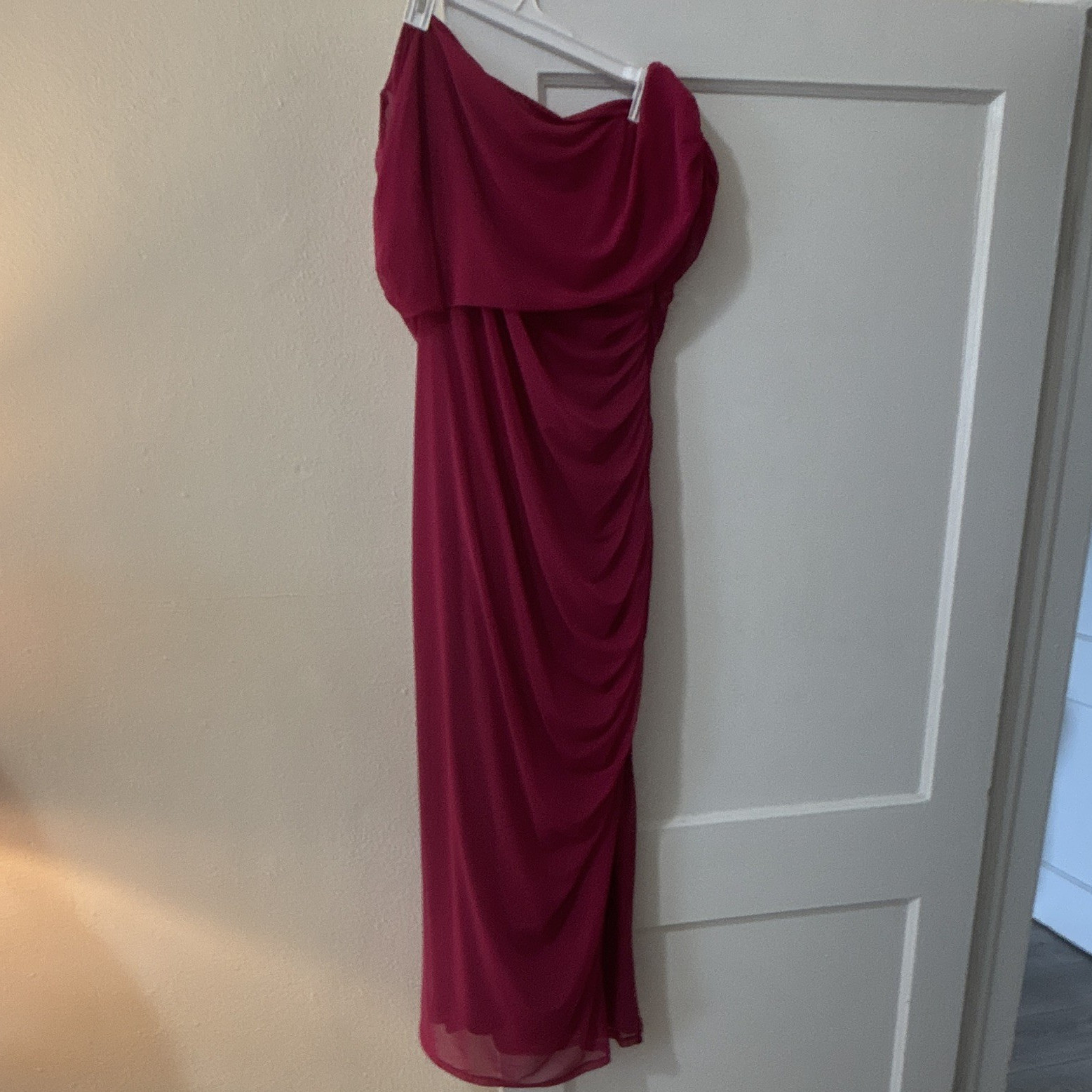 Abercrombie & Fitch Pink One-Shoulder Bodycon Long Dress Sleeveless L/XL