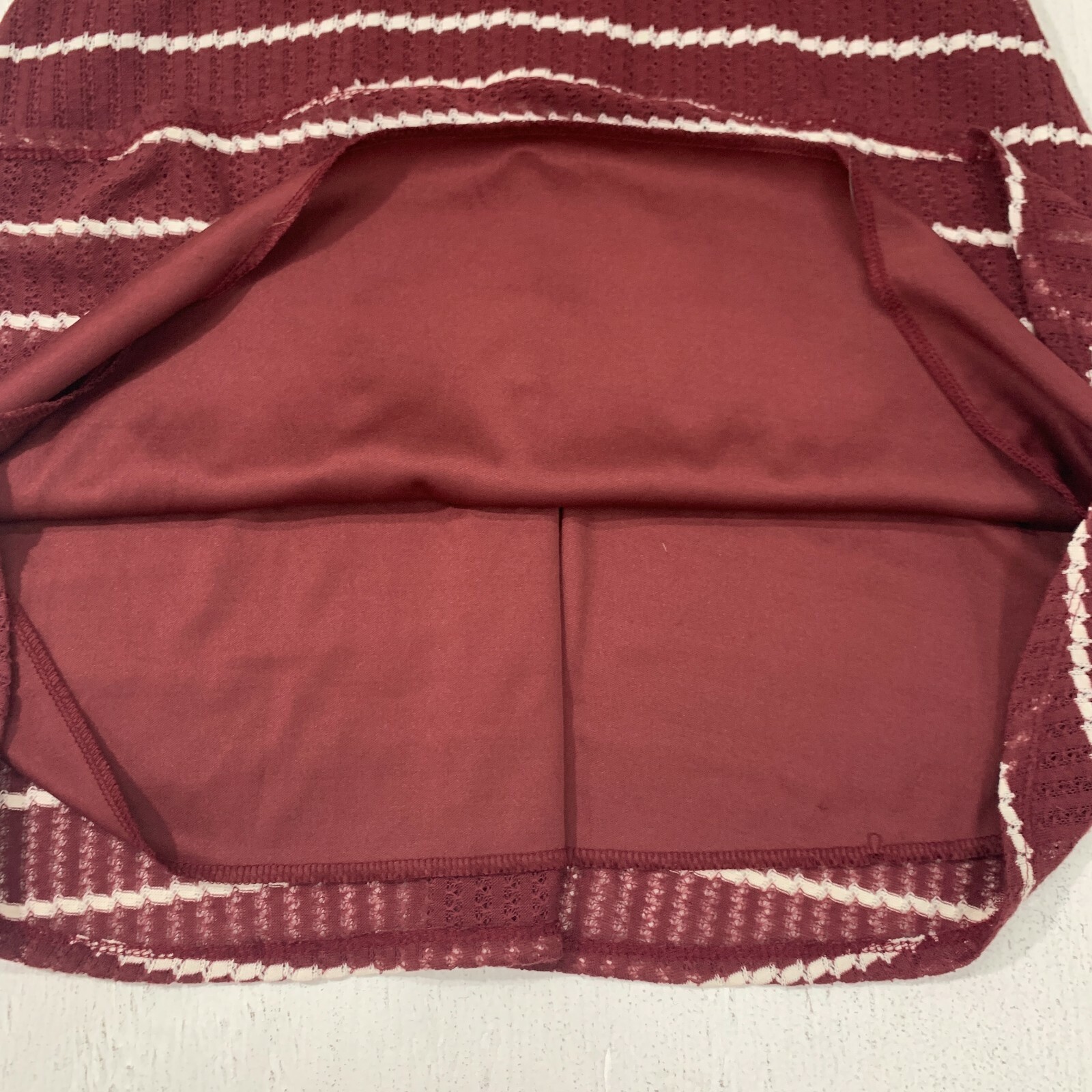 Trixxi Knit A Lined Knit Dress Womens M Medium Open Tie Back Low V Neck Wine Red