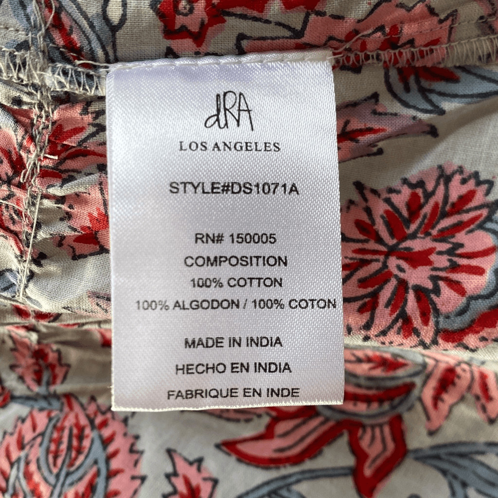 DRA NWT Nomi Prairie Dress Floral Cottagecore Midi Prairie Lace Trim Cotton M