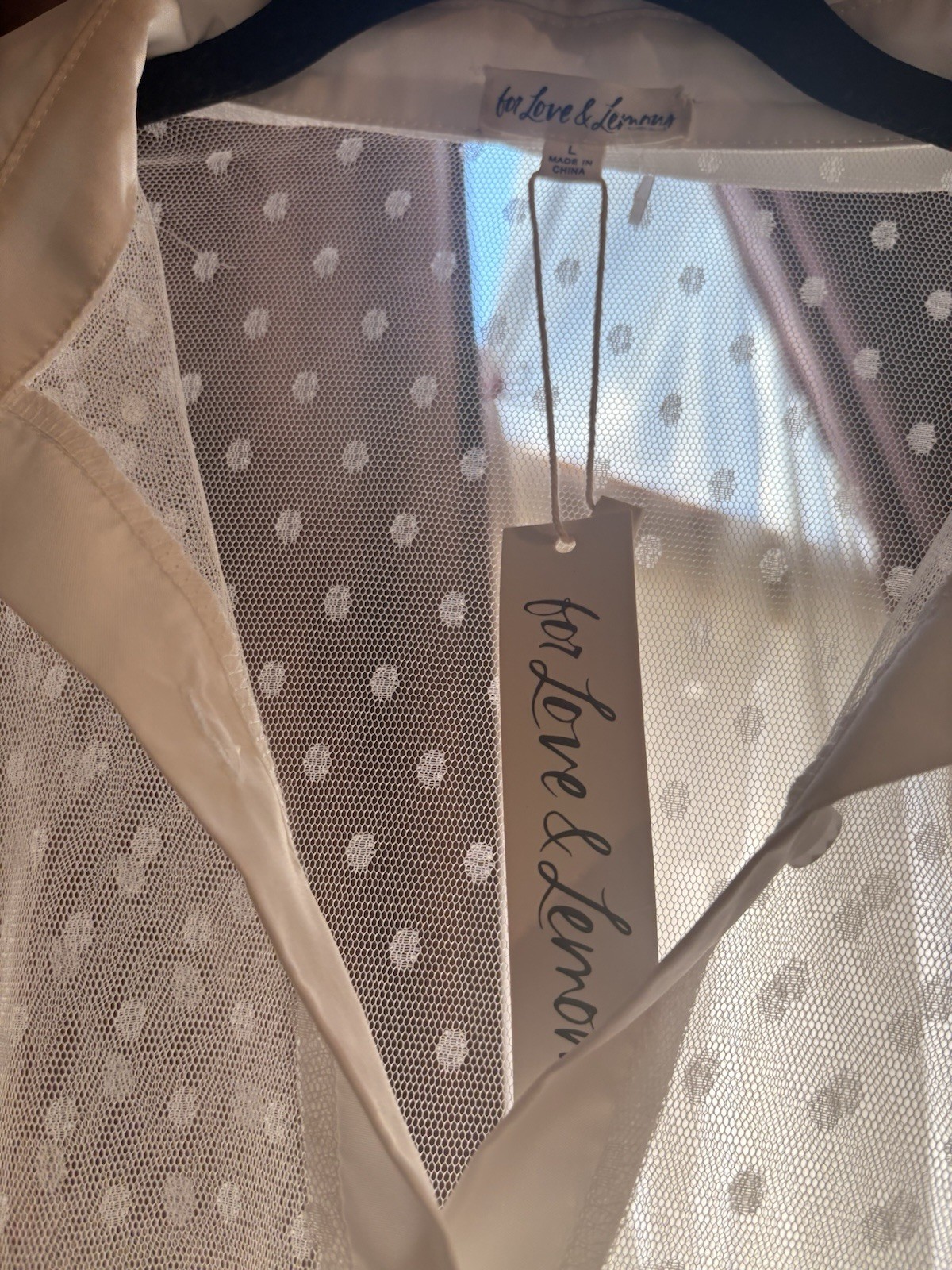For Love And Lemons Giada Sheer Polka Dot Collar Maxi Dress L NWT White RARE