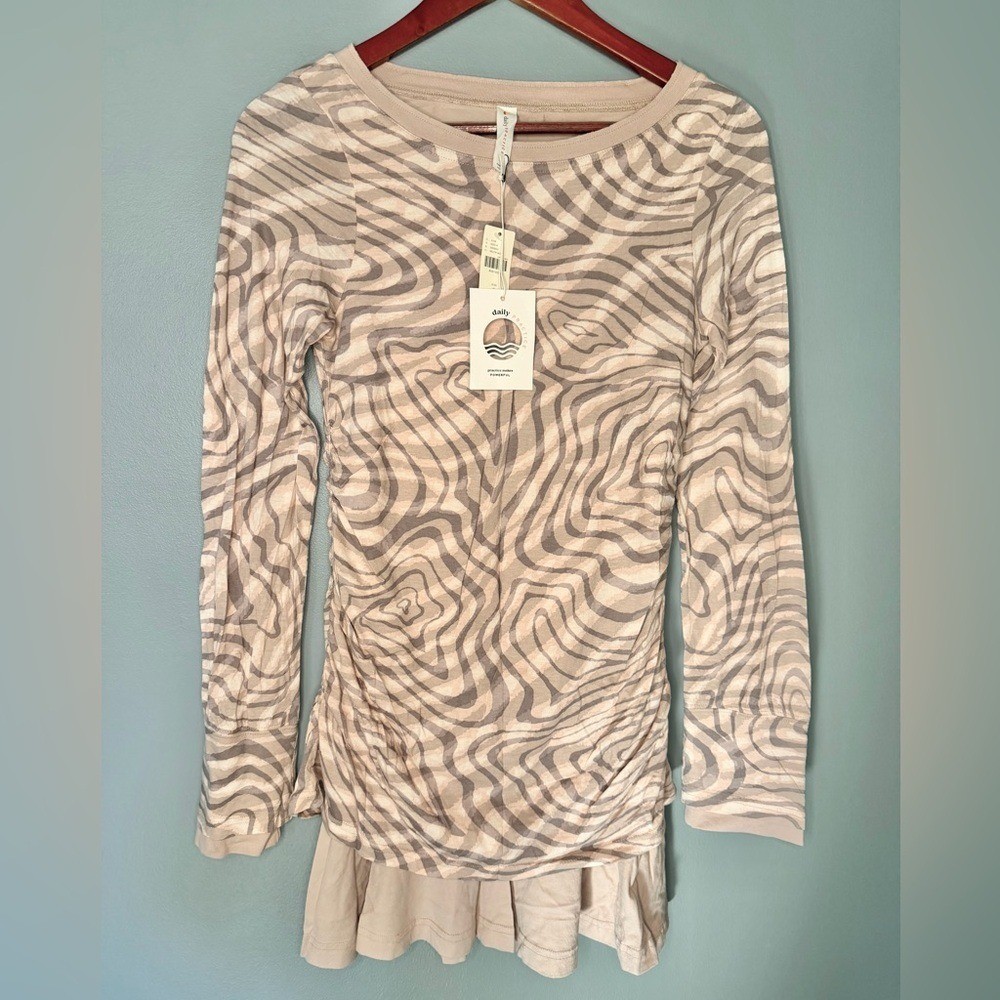 NWT Daily Practice by Anthropologie Long-Sleeve Ruffle Mini Dress | Size Small