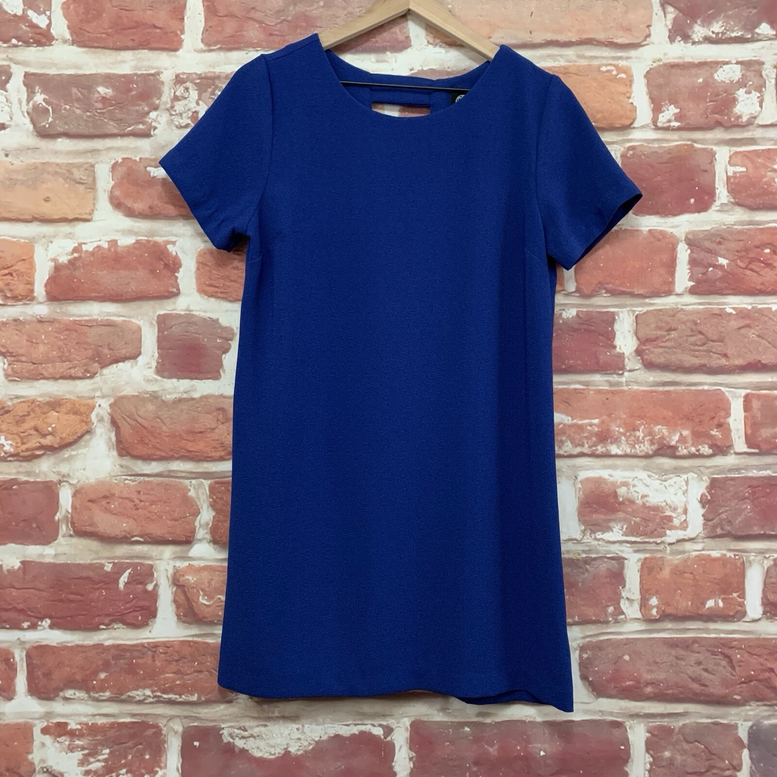 Bobeau Dress Womens Small Blue Stretchy Casual Work Popover Short Sleeves