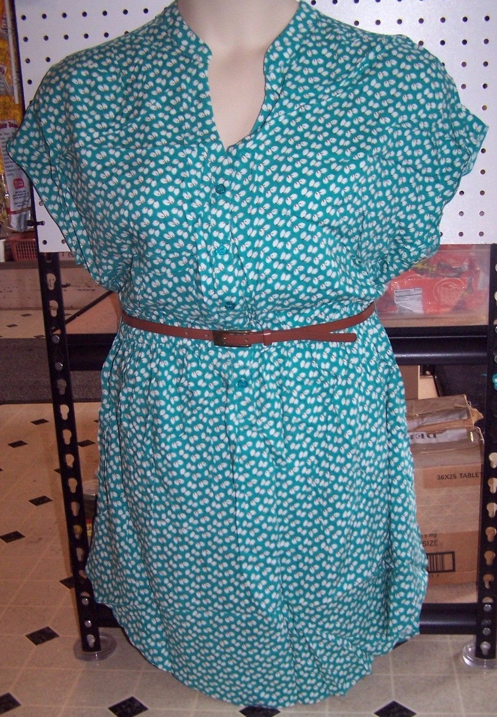 NEW Target Plus Size Belted Dress Tunic Navy Blue Green 1x 2x 3x