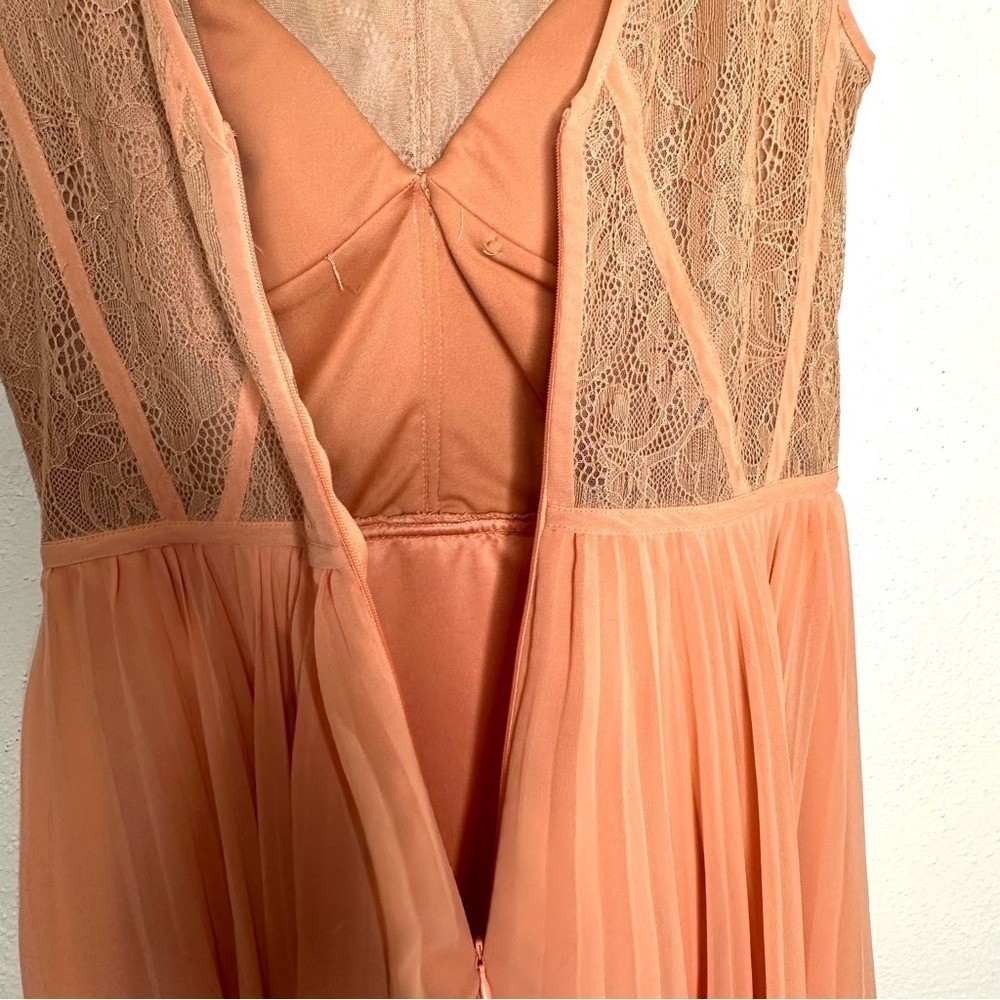 BCBG Paris Lingerie Illusion Lace Pleated Dress Size 4