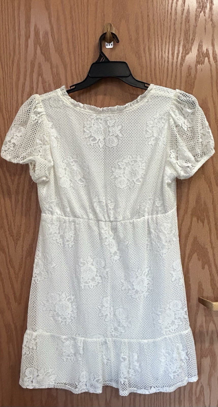 Speechless Lace Puff Sleeve Fit & Flare Dress XL Vneck Floral Print Summer Beach