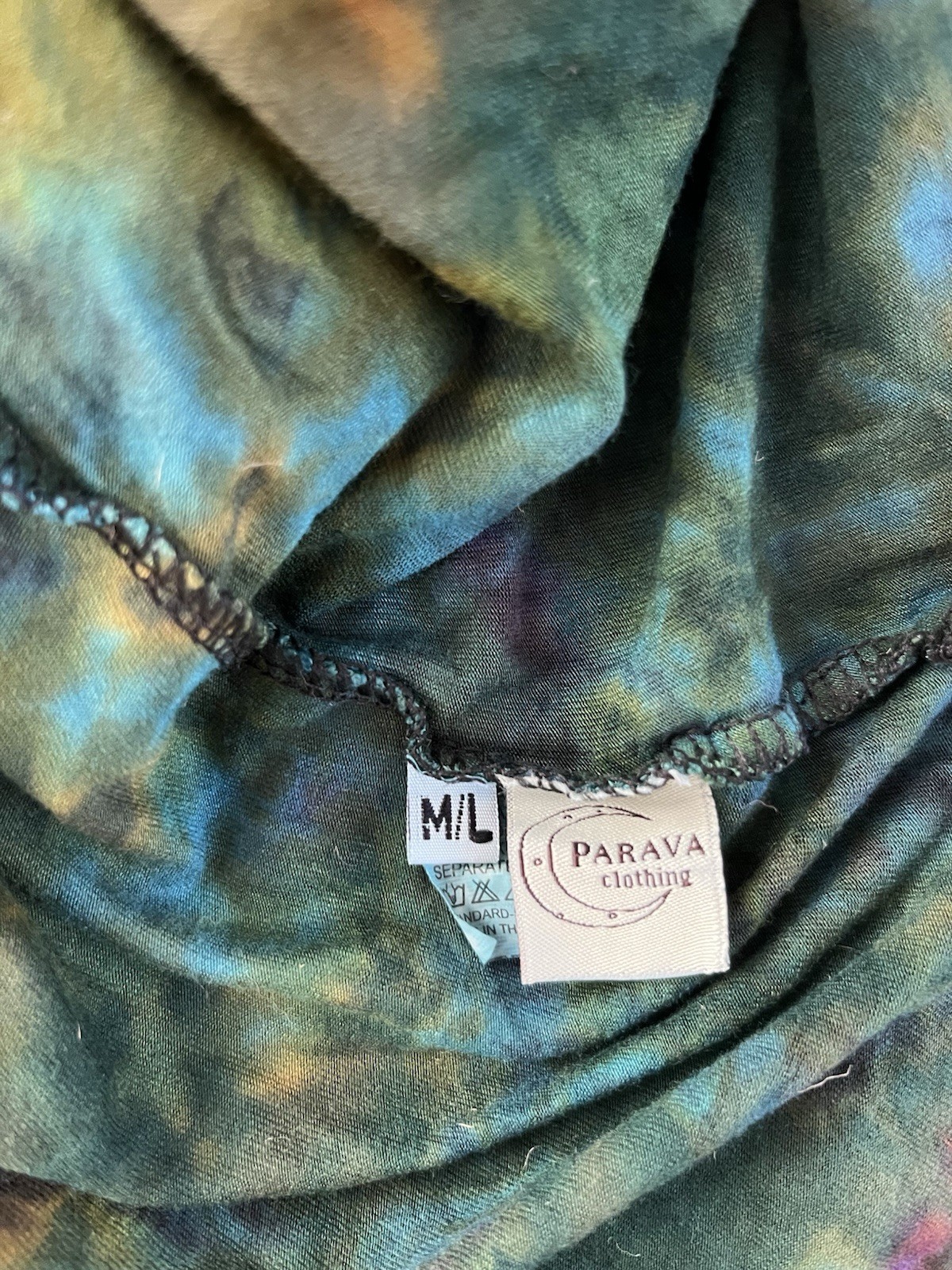 Parava Clothing Tie Dye Lace Up Back Maxi Dress Festival Boho Hippie M/L
