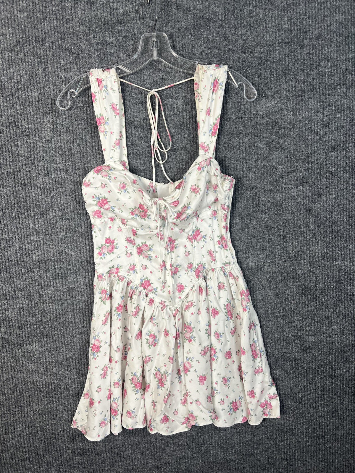 For Love And Lemons August Floral Mini Dress Size Large Corset Top Silky Casual