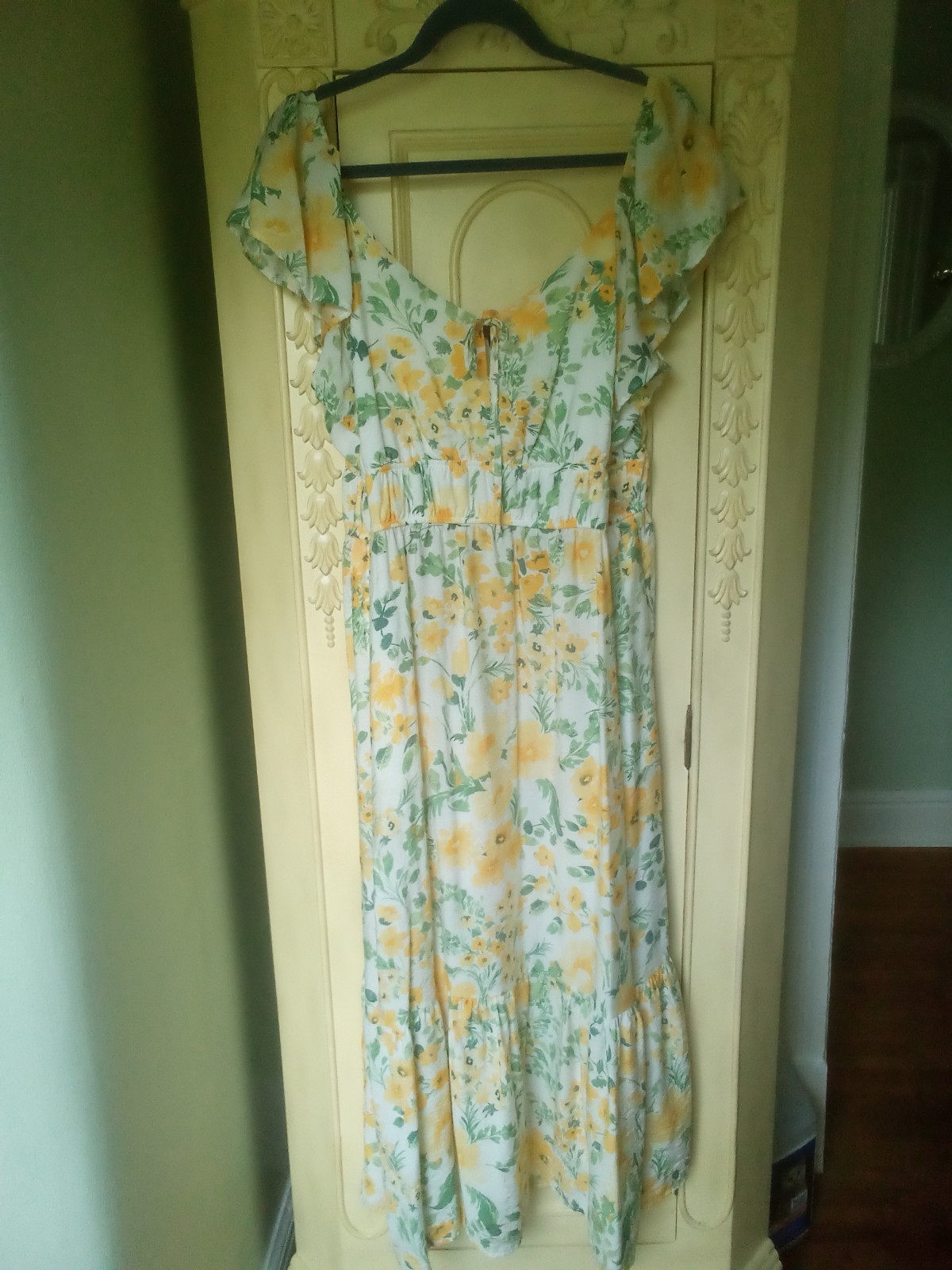 Rachel Zoe Yellow Floral Maxi dress XL
