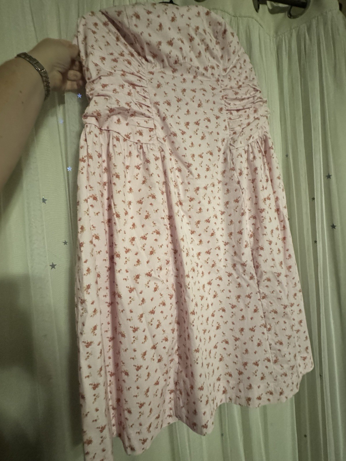Wild Fable Women’s XXL Pink White Floral Smocked Square Neck Sleeveless Sundress