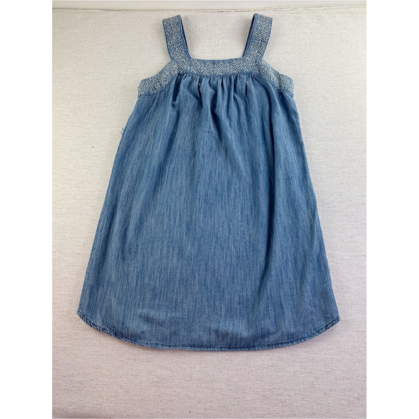 Universal Thread Chambray Embroidered Square Neck summer Dress women’s size M