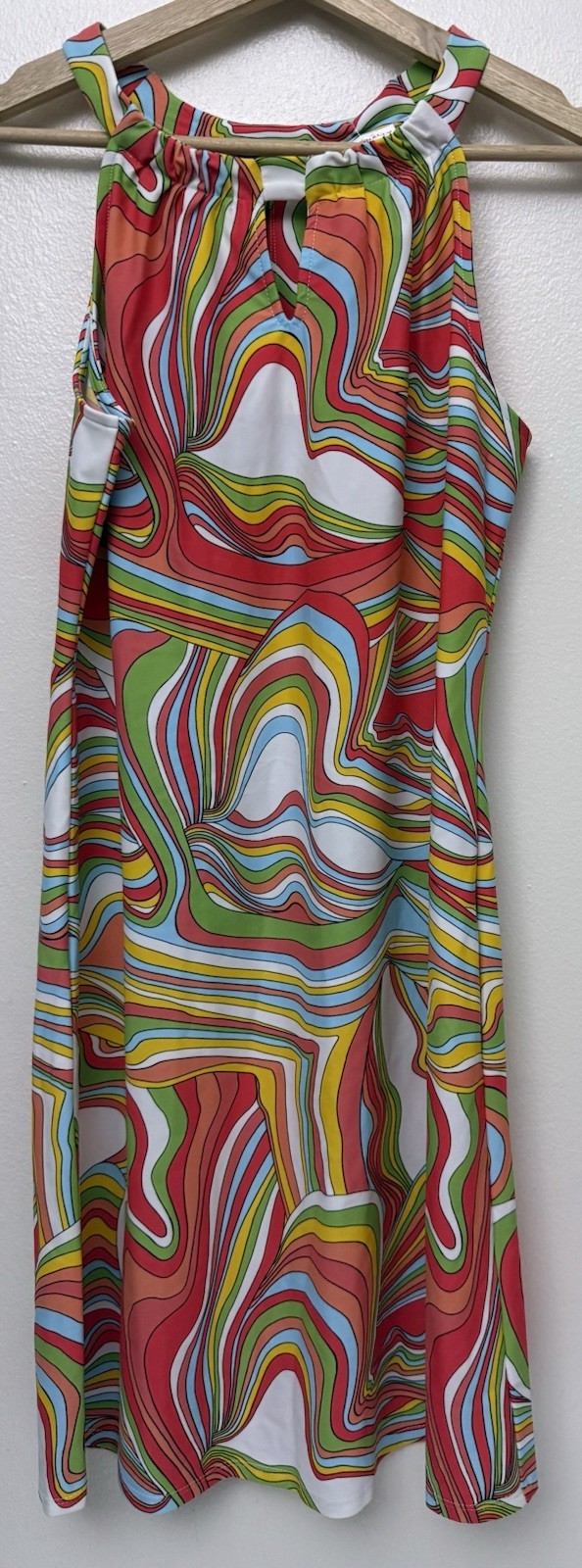 NWT JUDE CONNALLY Lisa Dress RIBBON SWIRLS CORAL Sz S