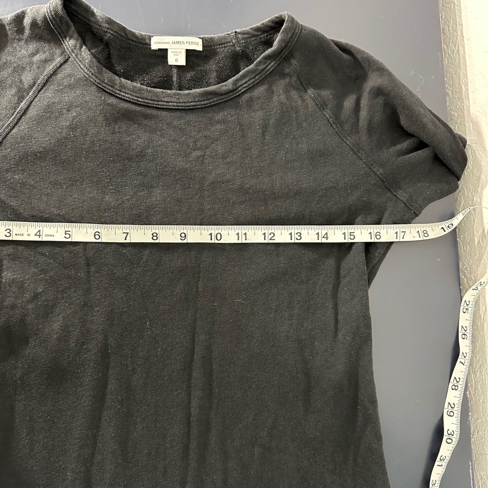 James Perse Raglan Sleeve French Terry Sweatshirt Dress Mini Black 0 Extra Small