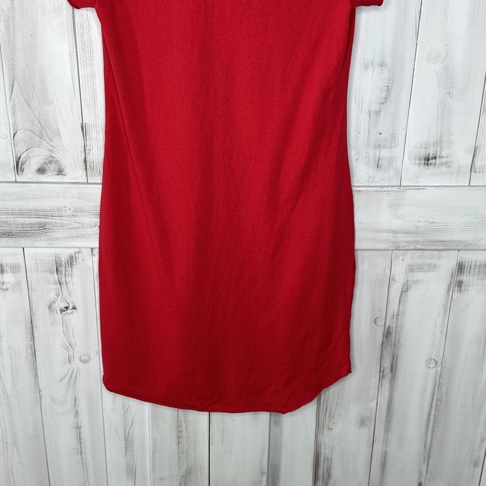FRANK & EILEEN LAUREN HERITAGE JERSEY SHORT SLEEVE KNIT POLO SHIRT DRESS RED XS