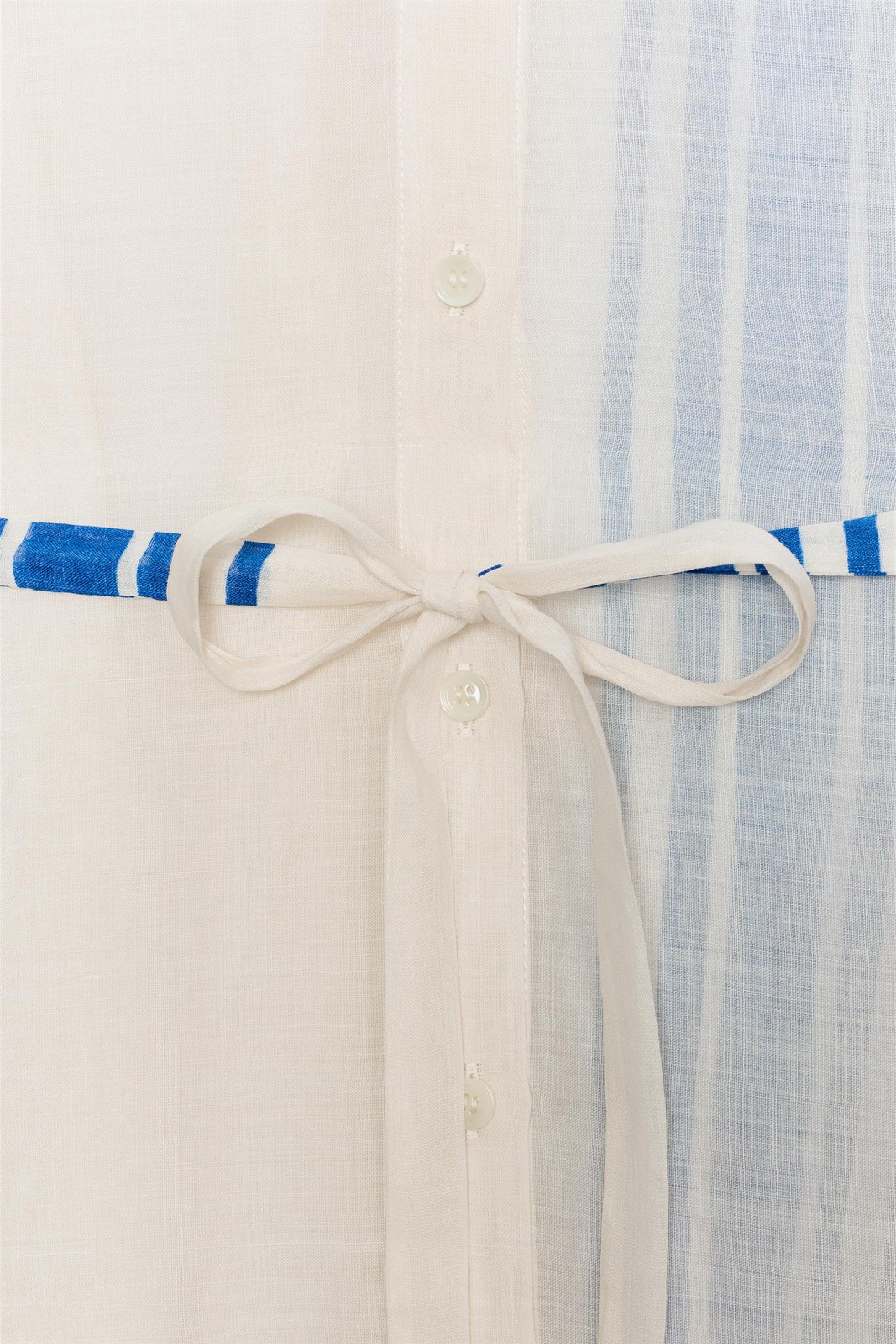 ZARA NEW WOMAN SEMI-SHEER 100% RAMIE SHIRTDRESS BELT ZW COLL XS-M 2226/003/330
