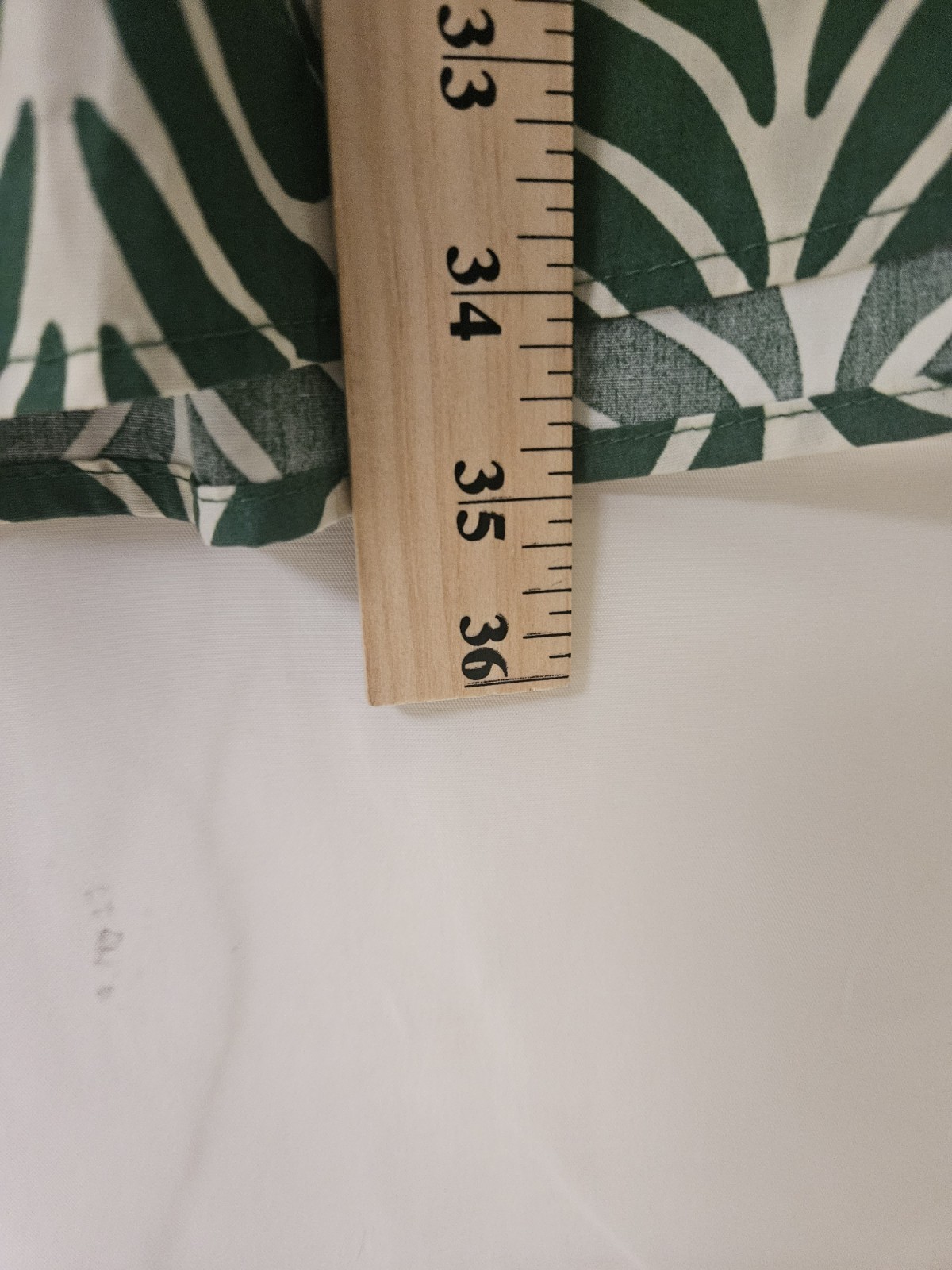 H&M Green and Cream Leaf-Print Mini Dress