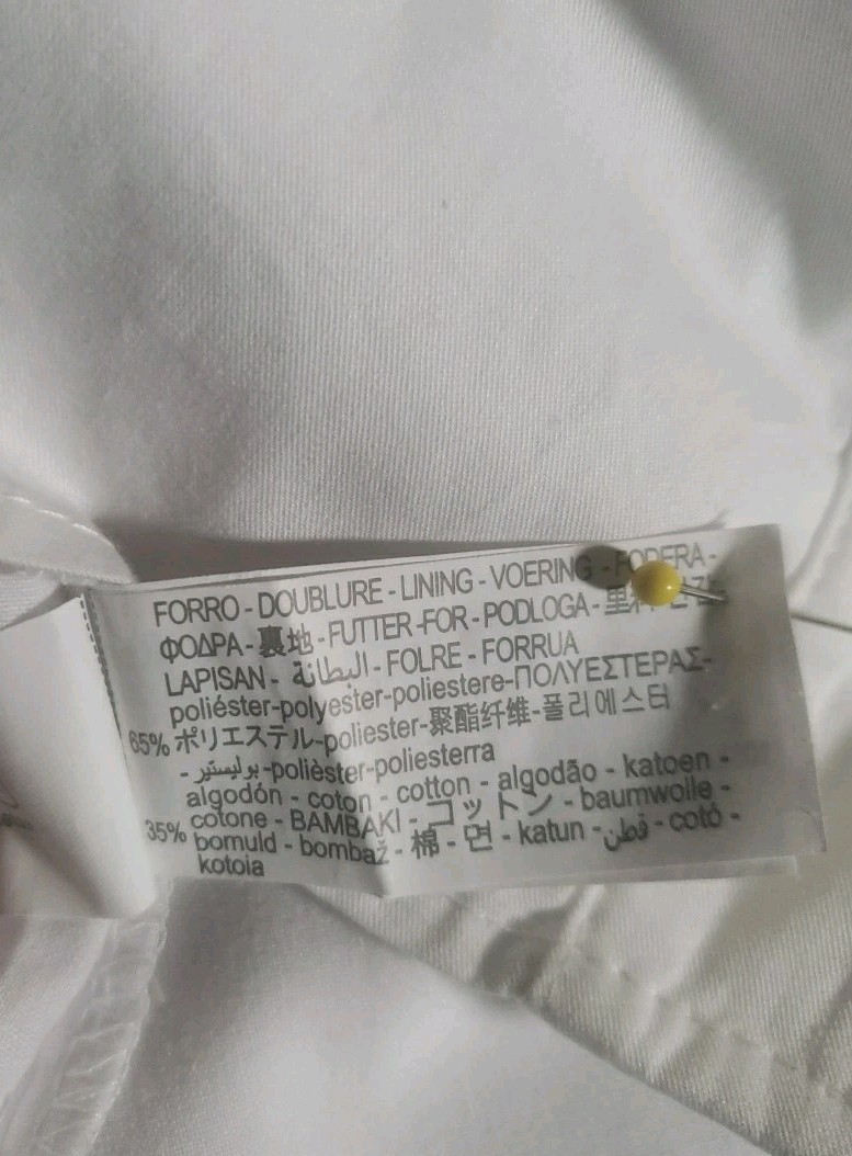 Zara White Mini Shirt Dress Long Cuff Sleeve Button Top Womens Medium