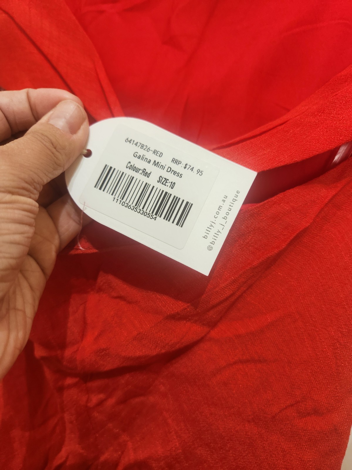 Billy J Red Spaghetti Strap Mini Party Dress Size 10