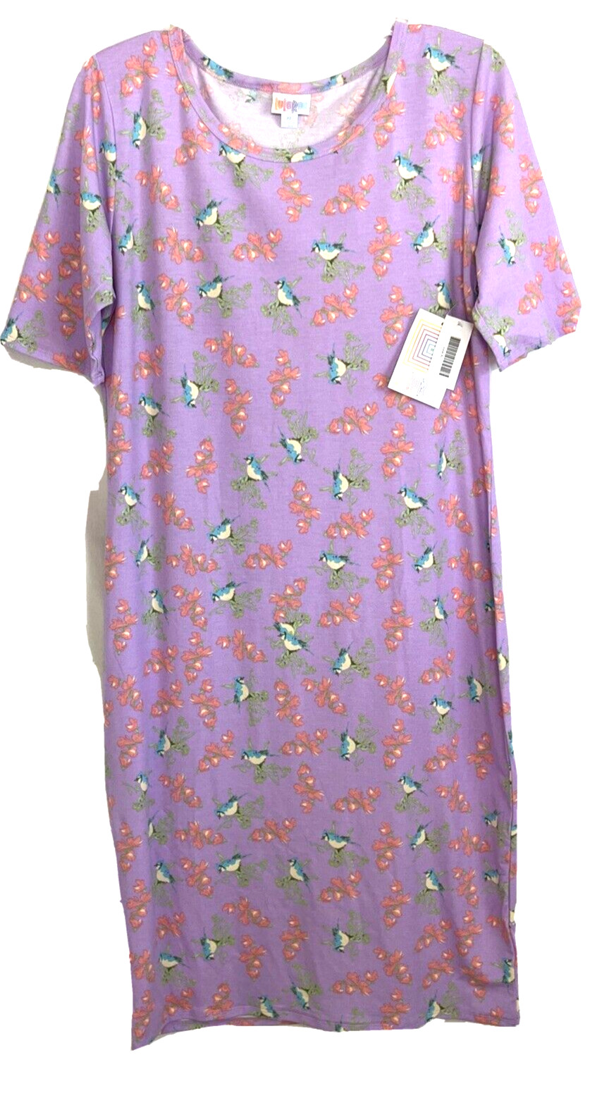 New LuLaRoe Julia Sheath Dress Purple Animal Print Sz XL Pull On Women LL4V