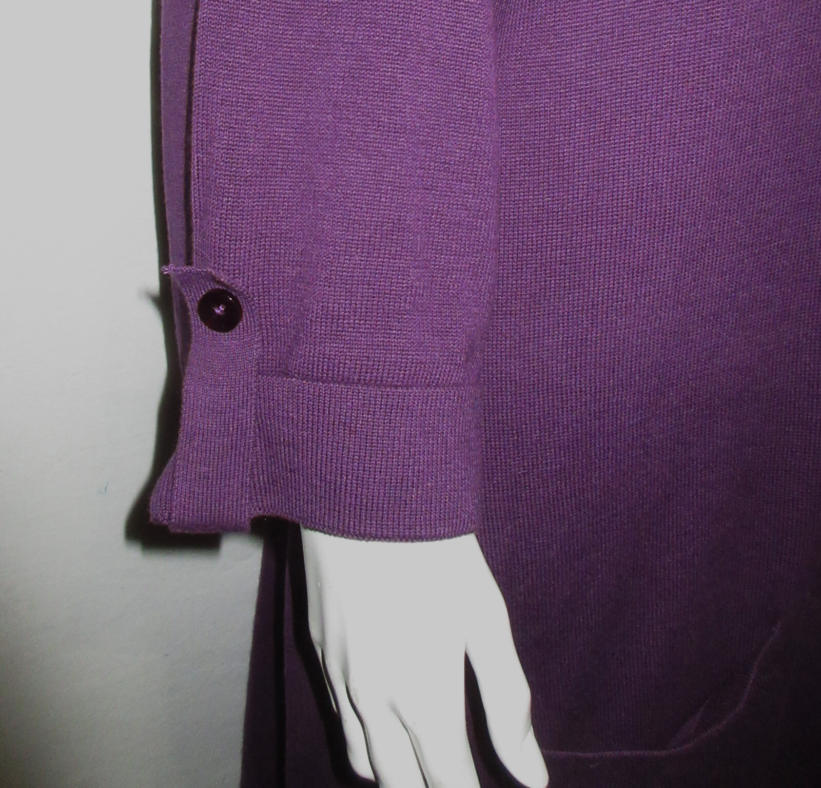 D&Co 2X Sweater Dress or Long Tunic Top Darker Purple 3/4 Slv Pockets Grannycore
