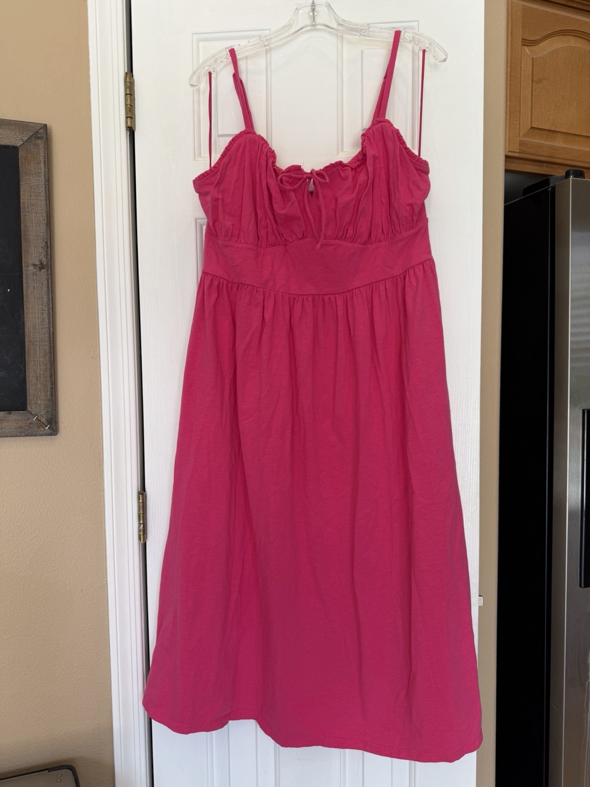 Old Navy Hot Pink Sundress Girlie Feminine XL Babydoll Midi Summer Pool Resort